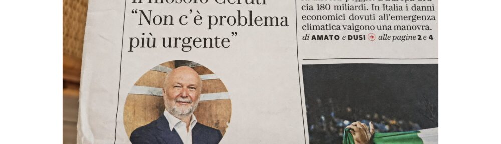 La prima pagina di Repubblica con il richiamo all’intervista a Mauro Ceruti e il titolo Non c’è problema più urgente